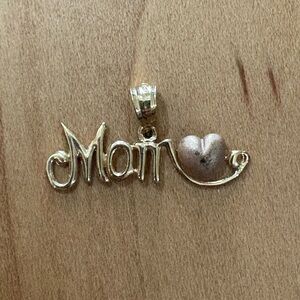MOM 14k Gold and Rose Gold Heart Pendant